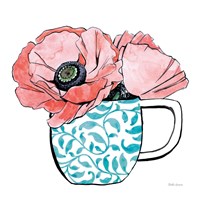 Floral Teacups II Framed Print