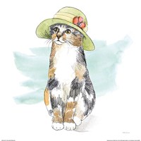 Fancy Cats III Watercolor Framed Print