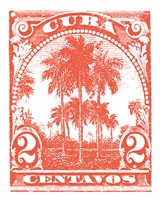 Cuba Stamp IX Bright Framed Print
