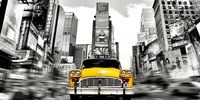Vintage Taxi in Times Square, NYC Fine Art Print