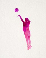 Basketball Girl Watercolor Silhouette Part IV Framed Print