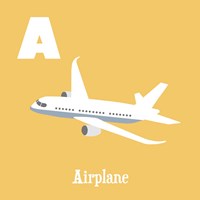 Transportation Alphabet - A is for Airplane Framed Print
