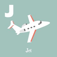 Transportation Alphabet - J is for Jet Framed Print