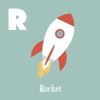 Transportation Alphabet - R is for Rocket Framed Print