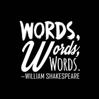Words Words Words Shakespeare White Framed Print