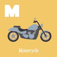 Transportation Alphabet - M is for Motorcycle Framed Print