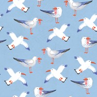 Coastal Birds Pattern II Framed Print