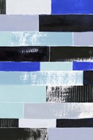 Black & Blue Bricks II Framed Print