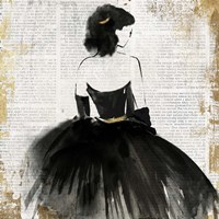 Lady in Black Dress Framed Print