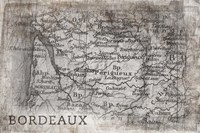 Bordeaux Map White Framed Print