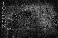 Map London Black Framed Print