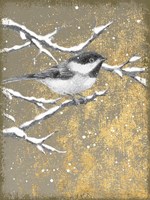 Winter Birds Chicadee Neutral Framed Print