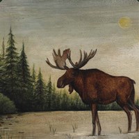 North Woods Moose II Framed Print