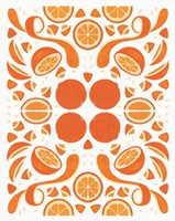 Retro Orange Otomi Framed Print