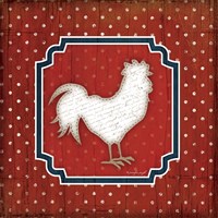 Red White and Blue Rooster IX Framed Print