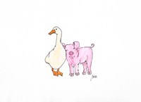Duck and Pig Framed Print