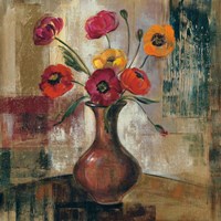Poppies in a Copper Vase II Framed Print