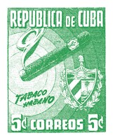 Cuba Stamp XI Bright Framed Print