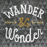 Mod Triangles Wander and Wonder Gold Framed Print