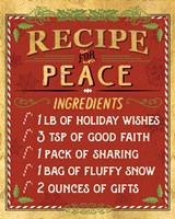 Holiday Recipe II Gold and Red Framed Print