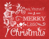 Chalkboard Christmas Sayings V on red Framed Print