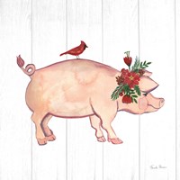 Holiday Farm Animals I Framed Print