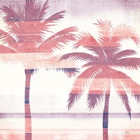 Beachscape Palms III Pink Purple Framed Print