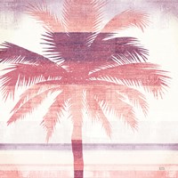 Beachscape Palms II Pink Purple Framed Print