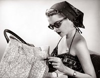 1950s Woman Wearing Bandana Fine Art Print