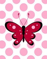 Butterfly Polka Dots Framed Print