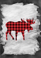 Plaid Moose Framed Print