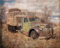 Vintage Hay Truck Framed Print