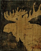 Rustic Lodge Animals Moose Framed Print