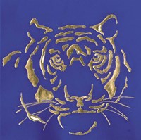Gilded Tiger Indigo Framed Print