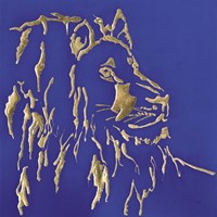 Gilded Lion Indigo Framed Print