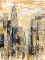 Manhattan Gray and Gold I Framed Print