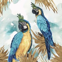 Golden Parrots Framed Print