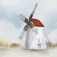 Red Windmill II Framed Print
