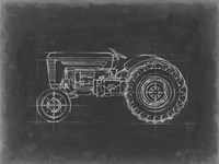 Tractor Blueprint I Framed Print