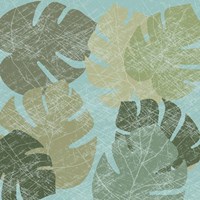 Faded Tropical Leaves II Framed Print
