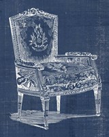 Antique Chair Blueprint I Framed Print