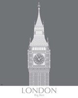 London Big Ben Monochrome Framed Print