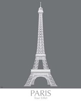 Paris Eiffel Tower Monochrome Framed Print