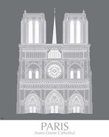 Paris Notre Dame Monochrome Framed Print