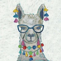 Llama Love with Glasses II Framed Print