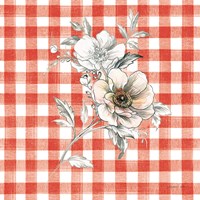 Sketchbook Garden VII Red Checker Framed Print