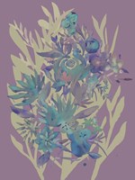 Slate Flowers on Mauve II Framed Print