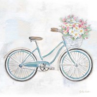 Vintage Bike With Flower Basket I Framed Print