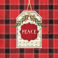 Peace Christmas Plaid Framed Print