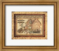 Crackled Map Of Europe Fine Art Print